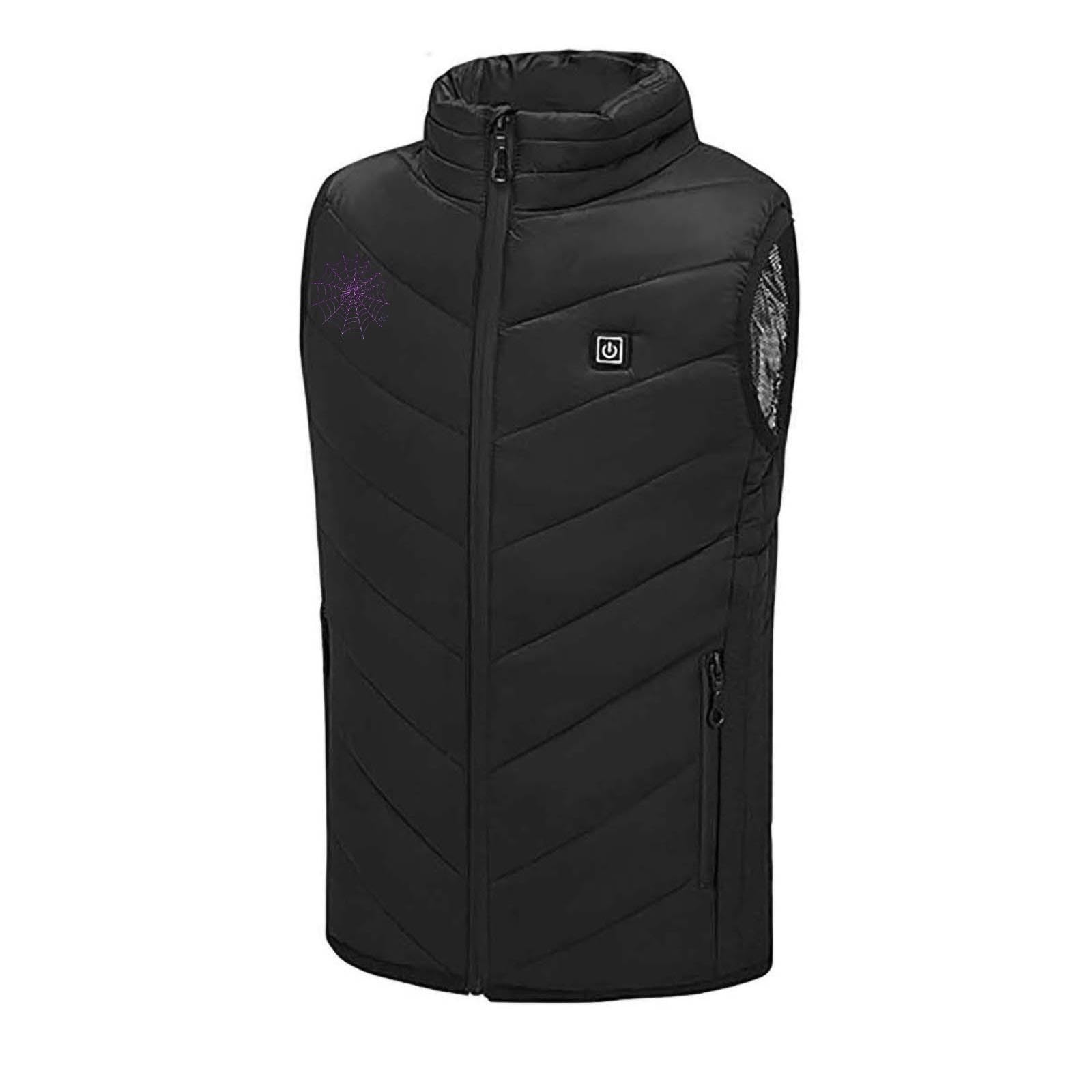 Manteau chauffante Garçons Filles 4 ans à 14 ans USB Gilet Chauffant Intelligents Léger Imprimé Veste Chauffant Electrique Intelligents Lavable pour Plein Air Sports Hiver Charge USB