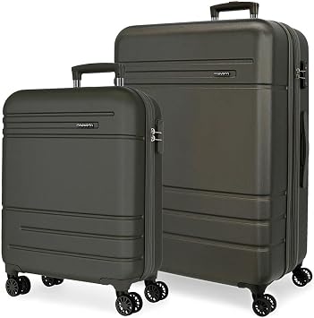 Movom Galaxy Cabin Suitcase, Suitcase Set, Made of ABS, a Strong and Lightweight Material, Side Combination Lock on Suitcase for Safe Travel, Charcoal, 40 x 55 x 20 cm; 48 x 68 x 27 cm, Set of 2