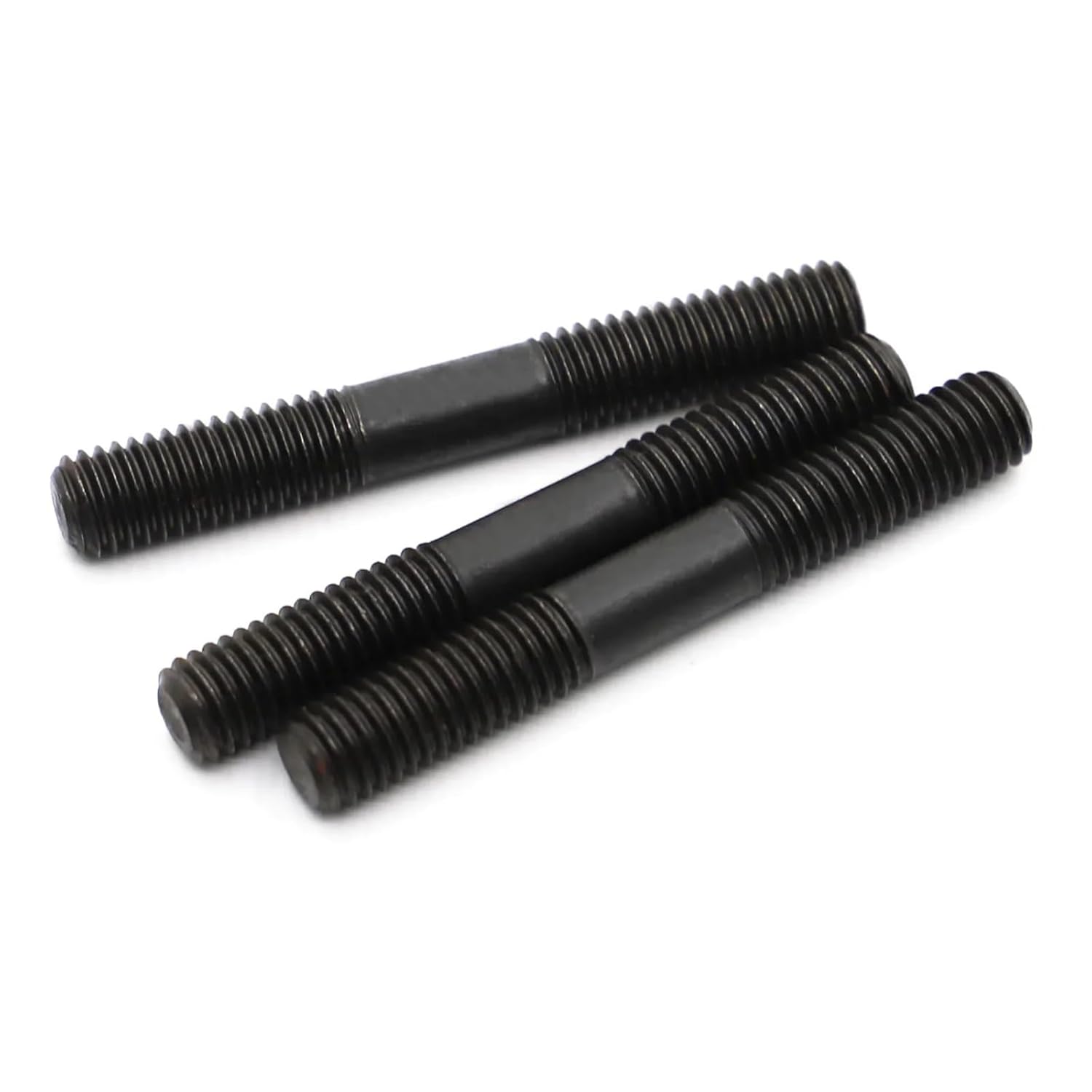 Double Ended Stud Screws Threaded Rod,M8 M10 M12 Grade 8. Black Steel GB901 Thread Screw Bolts(Silver M10 1pc,90mm)