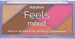 Paleta Bronze, Blush e Iluminador Ruby Rose