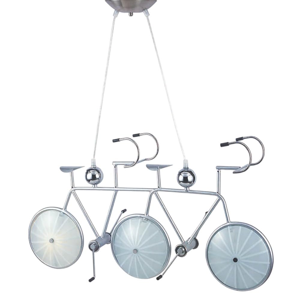 Dapo Designer Glas-Pendelleuchte Motiv TANDEM, Metall + Glas, Fassung E14 3x 40 W max. (Leuchtmittel nicht im Lieferumfang) Hängeleuchte, Deckenlampe
