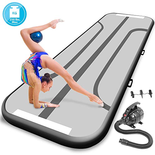 SereneLife Gymnastics Inflatable Air Tumbling Mat - 13 Ft Outdoor/Home Indoor Gymnastics Mat