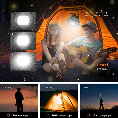 7800mAh Camping Fan with LED Lantern, Ceiling Tent Fan with Remote Control, Power Bank, Battery Operated USB Rechargeable Fan, 180°Head Rotation Outdoor Portable Fan for Fishing, Outdoor, Office - Image 4