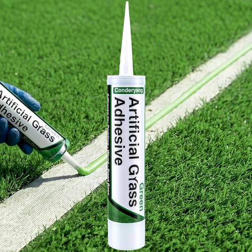 1 Tube of Turf Glue for Artificial Grass 10 oz Concentrate Lawn Paint Polymer Adhesive Polyurethane Based Weatherproof Carpet Adhesive for Patio & Garden Synthetic Surfaces (No Caulk Gun)