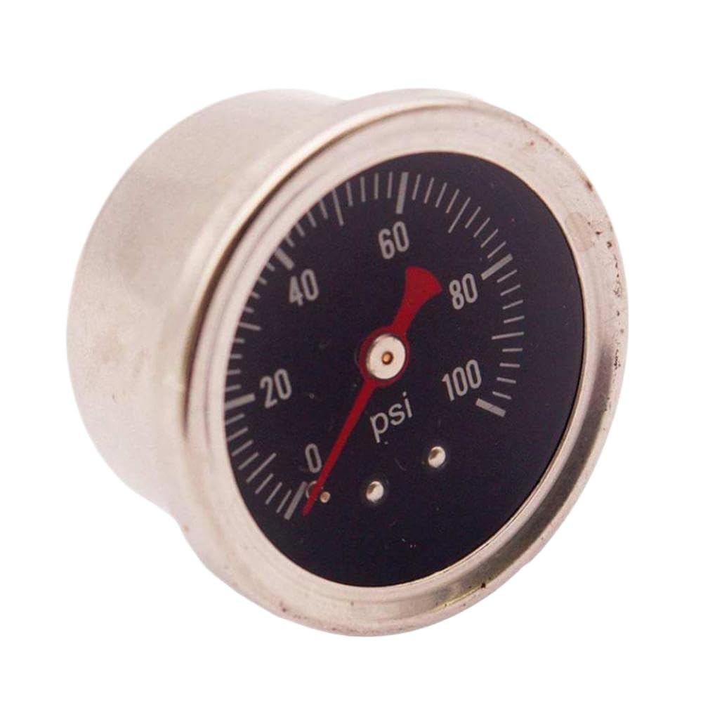 Fuel Pressure Regulator Gauge 1/8 NPT White Back 0-100 BAR 0-100 PSI