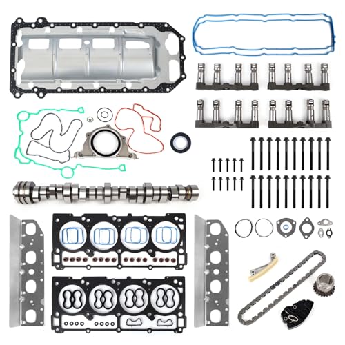 5.7 Hemi Camshaft and MDS Lifters Kit w/Head Gaskets & Timing Chain for 2009-2015 Dodge Charger Challenger Durango, Chrysler 300, Jeep Grand Cherokee 5.7L V8 53022372AA
