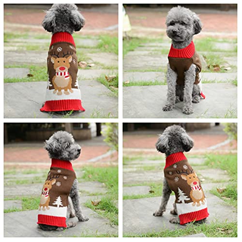 ABRRLO Weihnachten Hund Pullover Dog Sweater Hundepullover Haustier Hundepulli Warm Welpe Kleine Mittel Hunde (XL, Hirsch)
