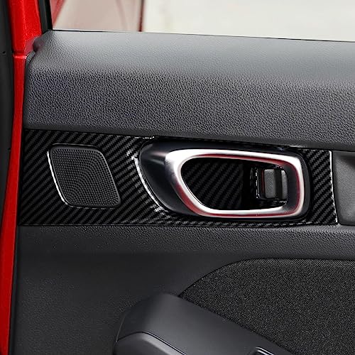 Image of Car Inner Door Handle Bowl Decals for 2022 2023 2024 2025 2026 Honda Civic 11th Gen Accessories ABS Carbon Fiber Interior Stickers