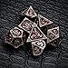 Haxtec DND Dice Set Metal D&D Dice Set with Leather Dice Bag Antique Iron Red Metal Polyhedral Dice Compatible with Dungeons and Dragons TTRPG Gifts