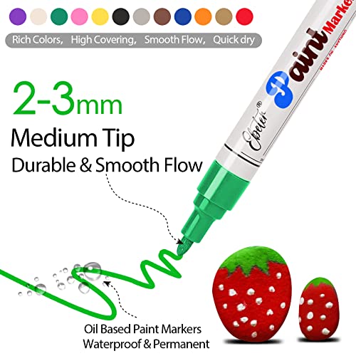 Permanent Paint Pens 2 Pack Black Paint Markers Oil Based Paint Pen Never Fade Quick Dry For Metal, Rock Painting, Rubber, Ceramics, Wood,Plastic, Fabric, Canvas, Glass, Mugs, Diy Craft #TOP1