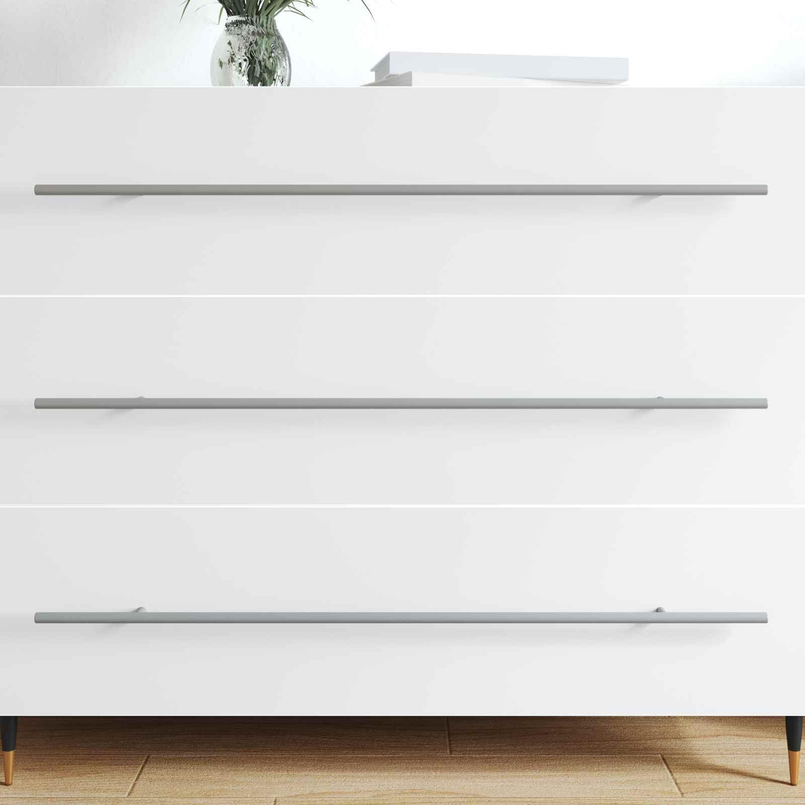 Tirador de armario 2 unidades, color plateado, acero inoxidable, 800 mm, tirador para muebles, cocina, cajón, armario, moderno, práctico, versátil, para montaje y reparación