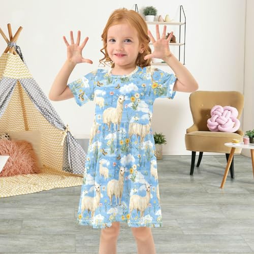 Girls Princess Dress Short Sleeve Swing Casual Birthday Party for Girls'4