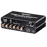Tendak 5.1 Digital Audio Gear Decoder with HDMI to HDMI Audio Extractor Support Decoding/DTS/AC3 Digital Surround to Analog Decoder (6RCA Output)
