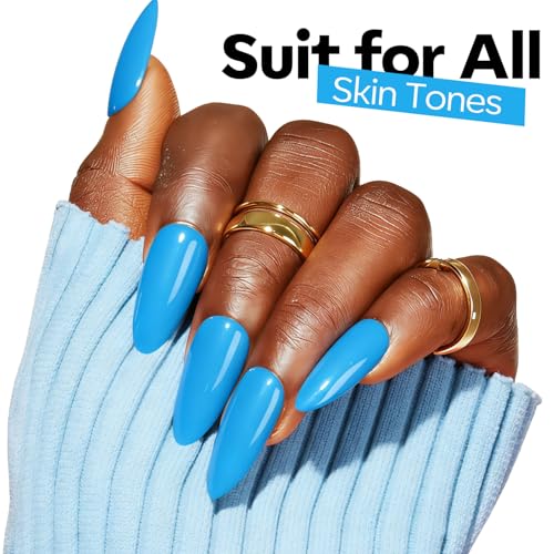 Image of modelones Sky Blue Gel Nail Polish Powder Blue Gel Polish Soak Off Pastel Nail Polish Gel Nail Art Salon Manicure 15 ML