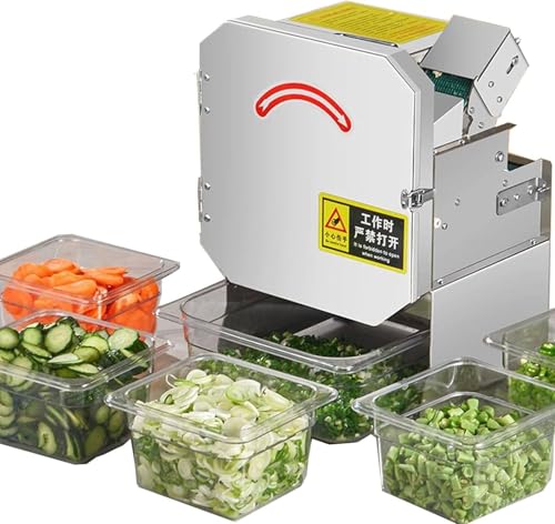 Cortadora automática eléctrica de vegetales con cinta transportadora