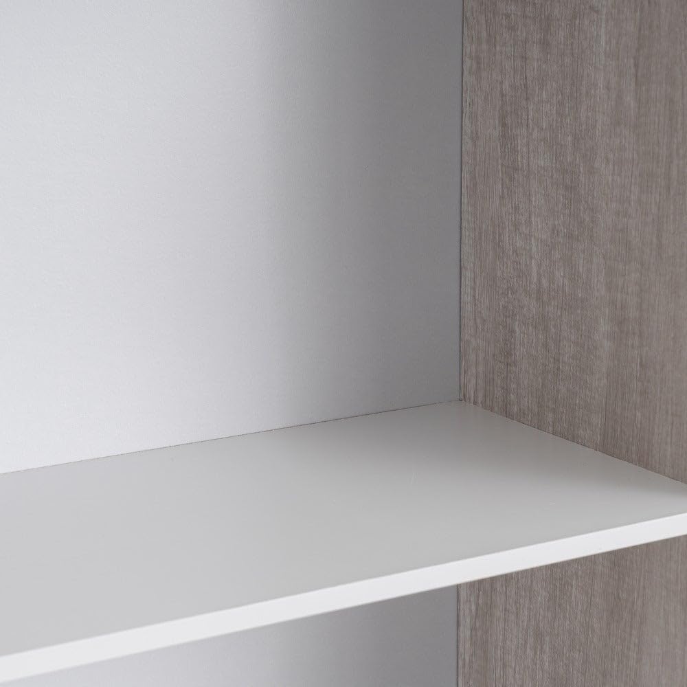 LOLAhome Librería Blanca de Tablero Laminado con 3 estantes de 60x29x147 cm