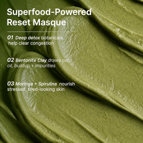 Image of Kalyntika Supergreen Reset Mask | Purify Oily & Congested Skin | 50g | Kale, Spirulina, Moringa, Bentonite Clay. Skin feels clear & lighter in 2 weeks