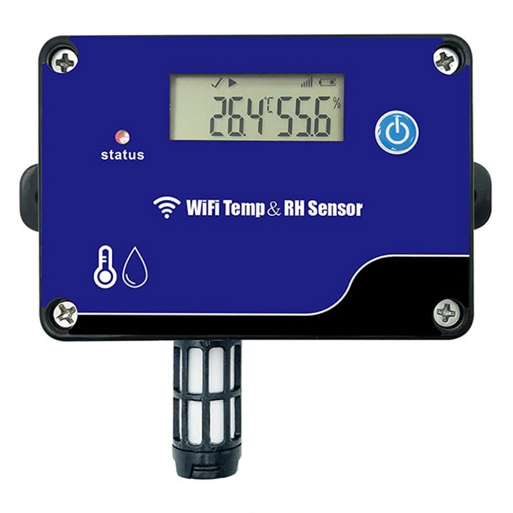 Sensor de Temperatura y Humedad WiFi -WiFi501B con Alarma de Sobrelímite y Transmisión WiFi para Invernaderos.