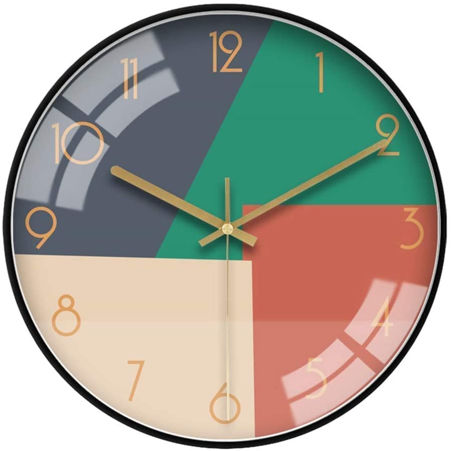 Image of Wall Clock 12 inch Silent Quartz Decorative Wall Clock Non-Ticking Classic Digital Clock Battery Operated Round Easy to Read Handheld Complete Home /Kitchen /Bedroom (403)