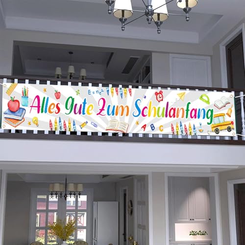 DazzJoy 270x40cm Alles Gute zum Schulanfang Banner,Schulanfang Girlande Schulkind Deko,Einschulung Banner,Girlande Einschulung Deko Mädchen Jungen