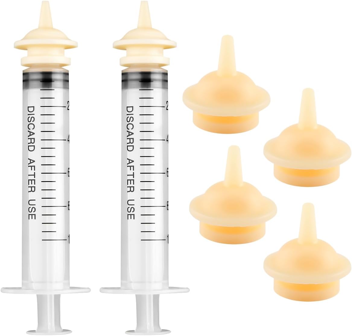 Thyonta 8PCS Pet Feeding Silicone Syringe Chew Resistant Newborn Cat & Dog Syringe Nipple Feeder Suitable for Home Pet Shop Newborn Mammal