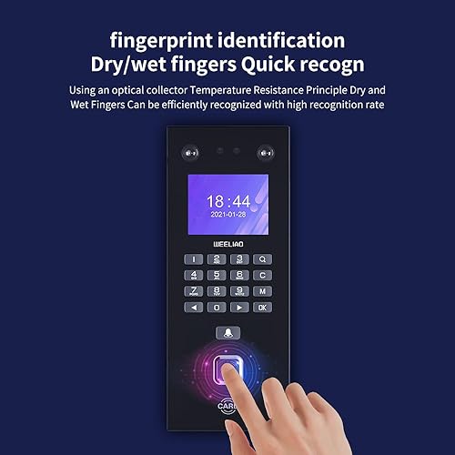 Miniatura 4 de WEELIAO Reloj de tiempo facial dinámico para empleados pequeñas empresas con rostro+escaneo de palma+huella dactilar+tarjeta+máquina de asistencia