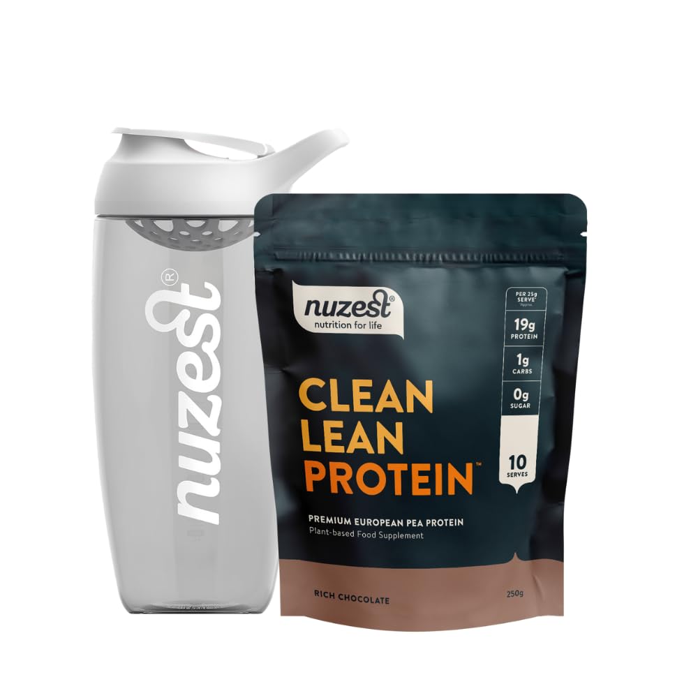 Clean Lean Protein 250g Rich Chocolate Vegan Protein Powder + Sports Shaker Bottle