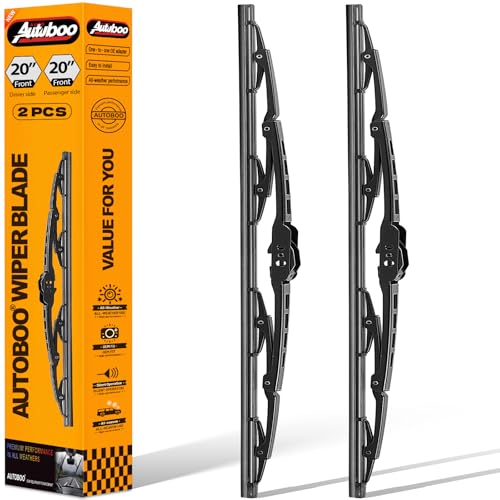 Image of AUTOBOO Windshield Wiper Blade Replacement for Ford E150 E250 E350 | Fits Ford E150 E250 E350 2003-2014 & Honda Element 2003-2010, 20 inch+20 inch, 2-pack, OEM quality, all-season