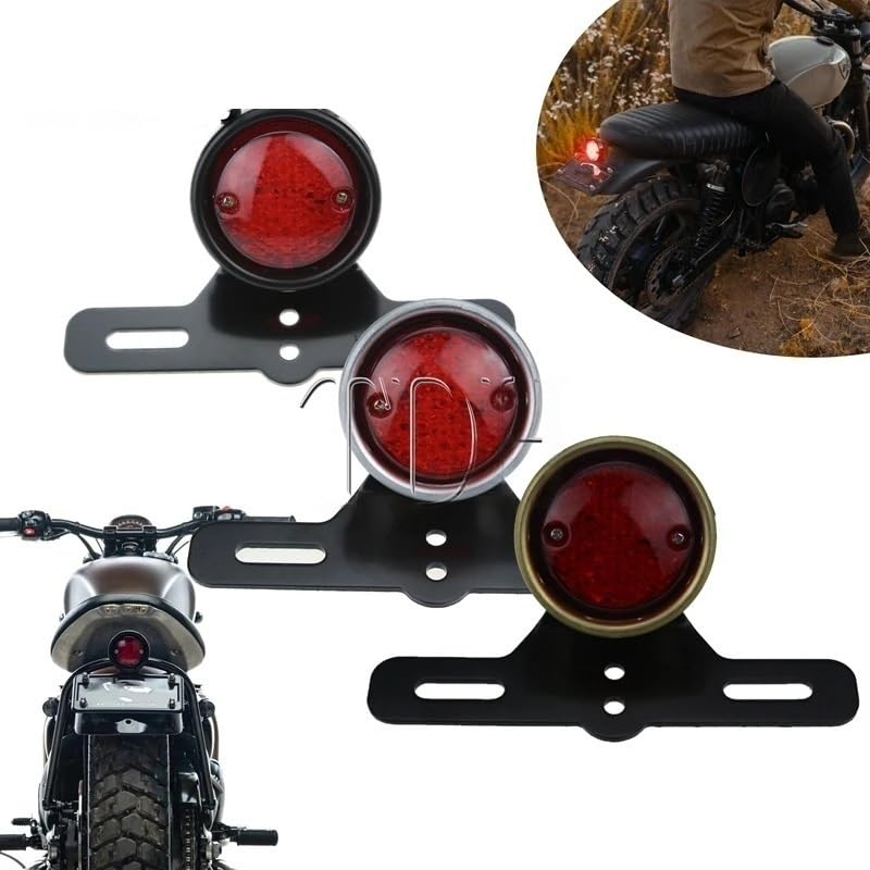 Feu stop motocyclette LED finition metal noir pour Bates XS - 2