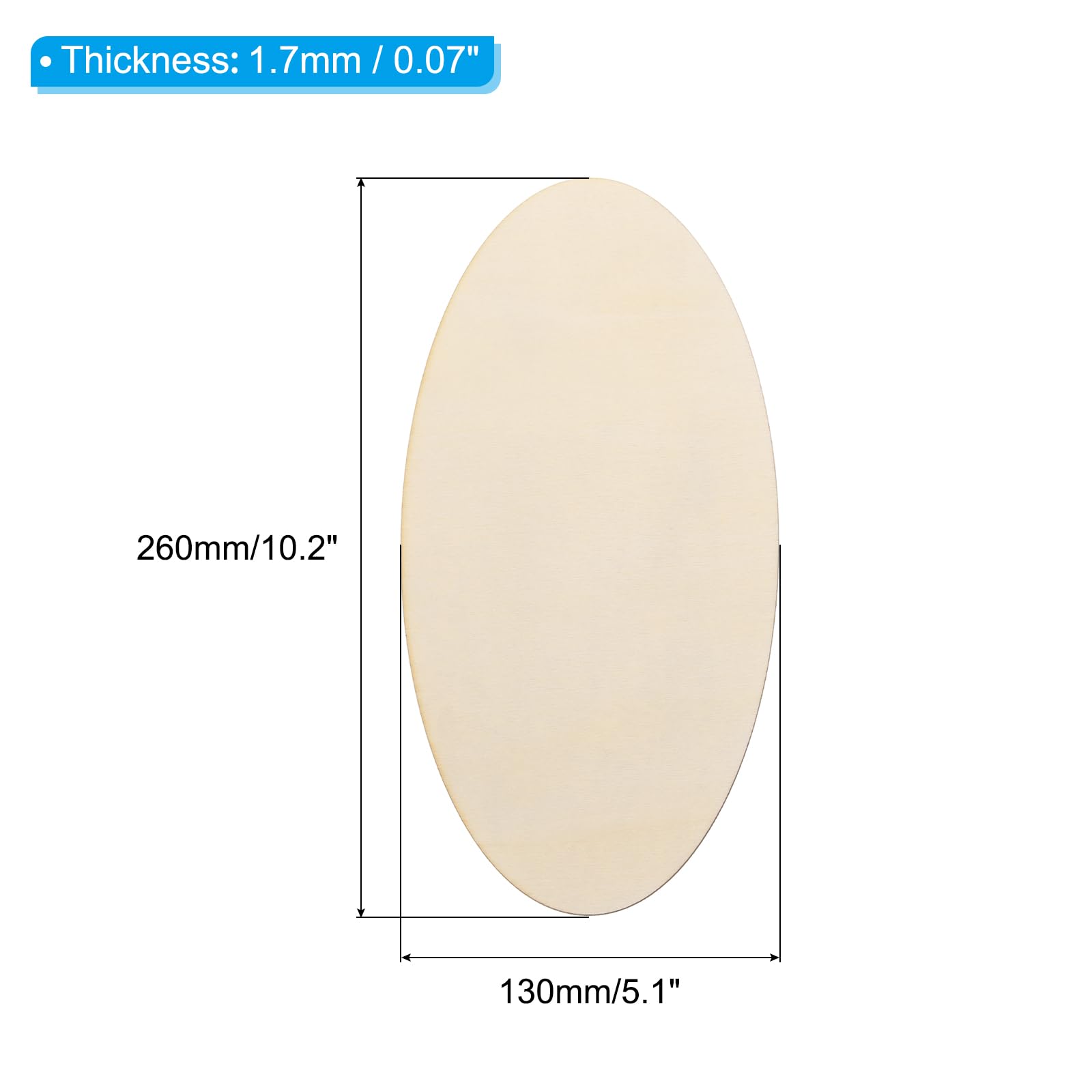 PATIKIL 260x130mm Wood Pieces - Image 2