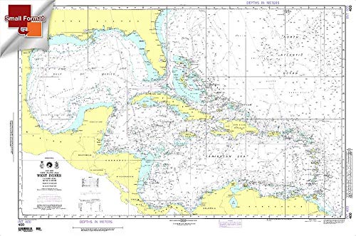 Paradise Cay Publications NGA Chart 400: West Indies, Approx. Size 21" x 32" (Small Format Waterproof)