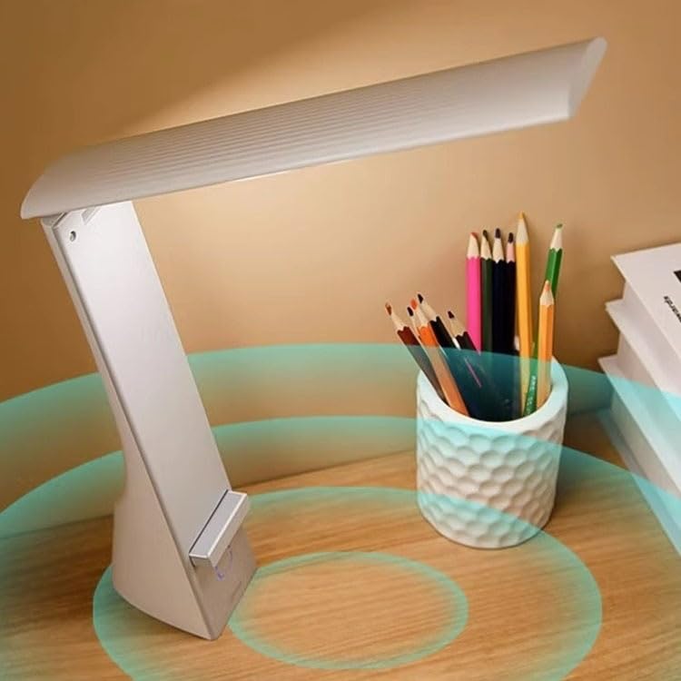 Lampe de bureau LED pliable et rechargeable avec support téléphone - 4