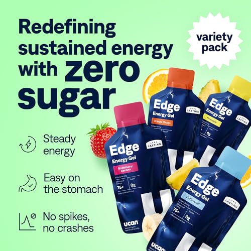 Image of UCAN Edge Energy Gel Shots, Variety Pack (12, 2 Ounce Packets) for Running, Training, Workouts, Fitness, Cycling, Crossfit | Sugar-Free, Vegan, & Keto Friendly Energy