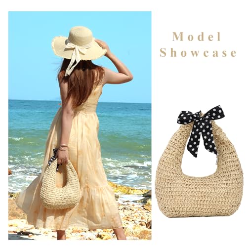 Bolso de mano de paja para mujer GOKTOW miniatura 2