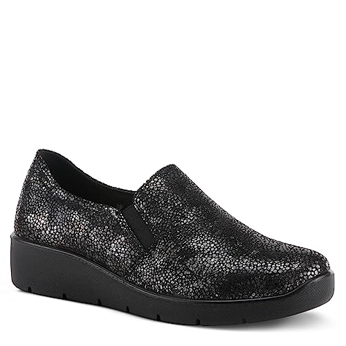 Image of Flexus Spring Step Pellegrini Women's Loafer - Embossed Clogs Platform Loafers for Women - Stretchable Casual Slip On Shoes
