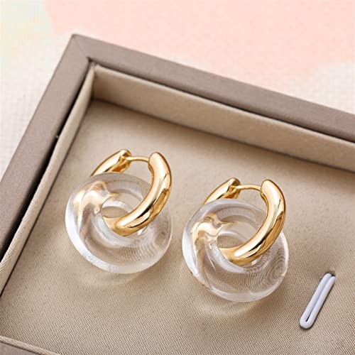 Boucles d'oreilles géométriques résine légères anti allergie en acier