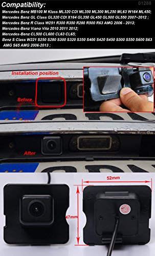 Car Backup Camera,Waterproof Rear-view License Plate Car Rear Backup Camera for ML/MB/GL Class/R Class/ MB ML320 ML350 ML300 GL350 GL500 R300 R350 GL350 GL450 GL500 GL550 CAR - Image 2