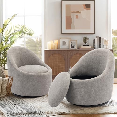 COLAMY Swivel Accent Chair Set of 2, 360° Swivel Round ...