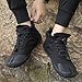Helenbra Men's Plush Warm Hiking Snow Boots,Couple Lace Up Slip-on Soft Outdoor Travel Fashion Jogging Sock Sneakers Lightweight Barefoot Camping Backpacking Comfortable Winter Water Shoes (Black,11)