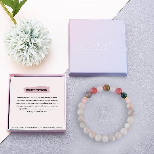 ARHTF Fertility Bracelets for Women Halthy Pregnancy Bracelet Fertility Crystals Pregnancy Support Fertility Gifts Congrats On Pregnancy Gift2