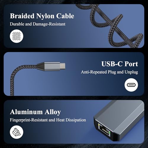 Minthouz 5Gbps USB-C to Ethernet Adapter with 95W PD, RJ45 to USB C, Gigabit LAN Ethernet Network Adapter for Windows, Mac OS, iPad OS, Chrome, Linux and More - image 7