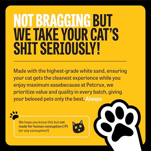 Image of PetCrux Pet Exclusive White Sand Unscented Cat Litter | Made with the Highest Grade White Sand | Superior Odour Control | 99.9% Dust Free Scoopable (for Multiple Cats), 5kg, Pack of 2