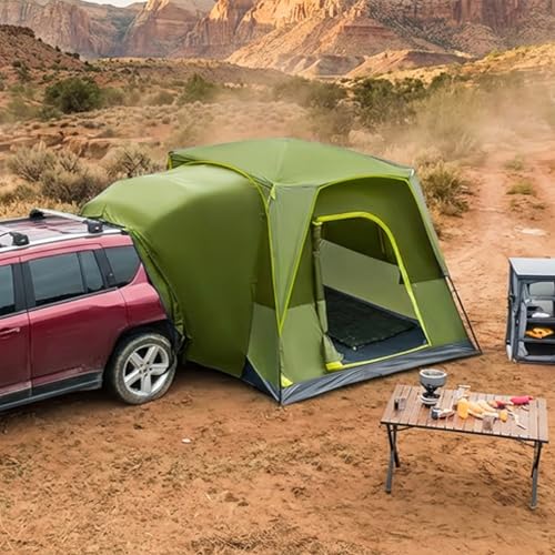 TIMBER RIDGE 5 Person SUV Tent with Movie Screen Weather Resistant Portable for Car SUV Van Camping, Includes Rainfly and Storage Bag, 10' W X 8' L X 7.1' H Green