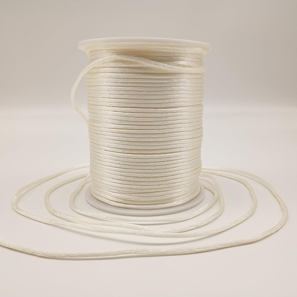 2 mm 330 Feet Satin Nylon Cord String for Jewelry Making Bracelet Necklaces Beading Thread Rattail Macrame Kumihimo Chinese Knot Craft