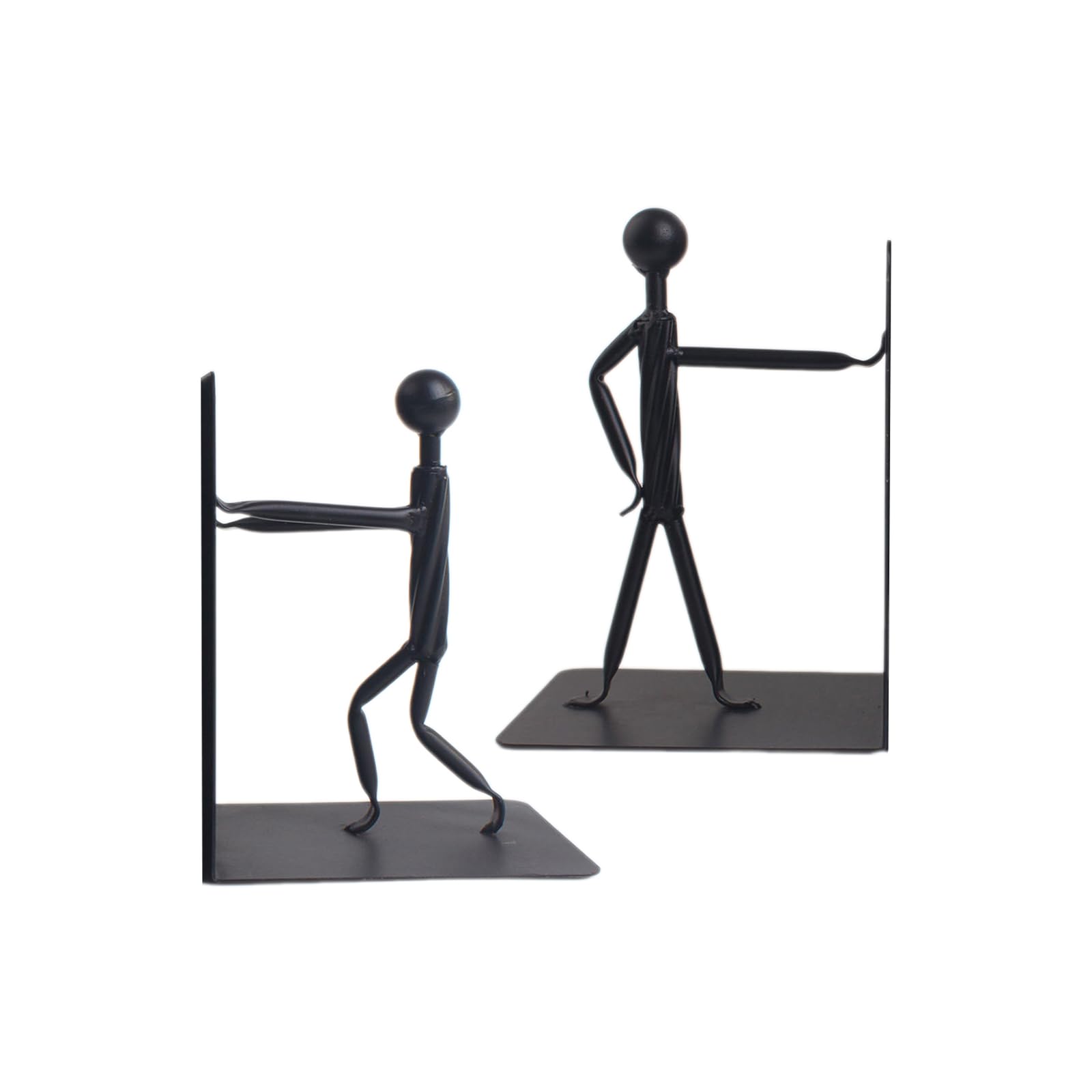 Sujetalibros de metal para libros para libros para hombre decorativo para escritorio, estantería, topes metálicos, hombre decorativo