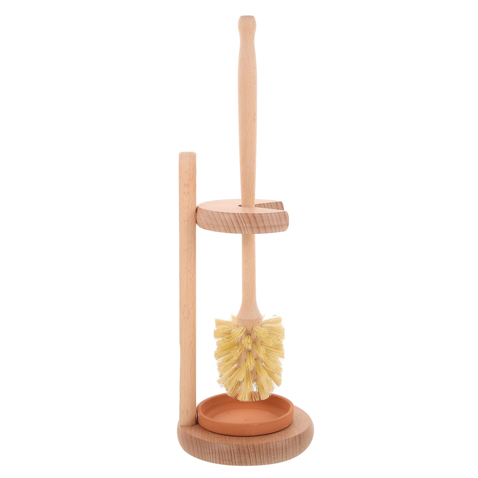 Cepillo Limpiador de Inodoros Dañar Superficies con Base de Cerámica y Mango de Madera Almacenamiento Conveniente Accesorio para Limpieza Doméstica en Baño u Oficina