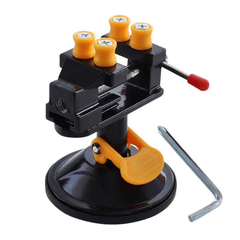 Treki Prensa de Taladro Universal Tornillo de Banco de Mesa Abrazadera Alicates Tallado con Base Giratoria de 360 Grados para Reparación de DIY Escultura Artesanía Joyería Nogal Reloj Nuclear Tuerca