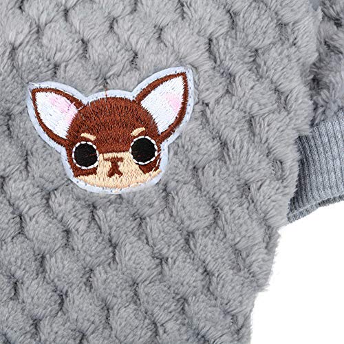 Zunea Kleiner Hundepullover Welpenpullover Mantel Winter Warm Fleece Pullover für Hunde Junge Mädchen Super Weiche Haustierkleidung Bekleidung Chihuahua Katze Outwear für kaltes Wetter Grau L
