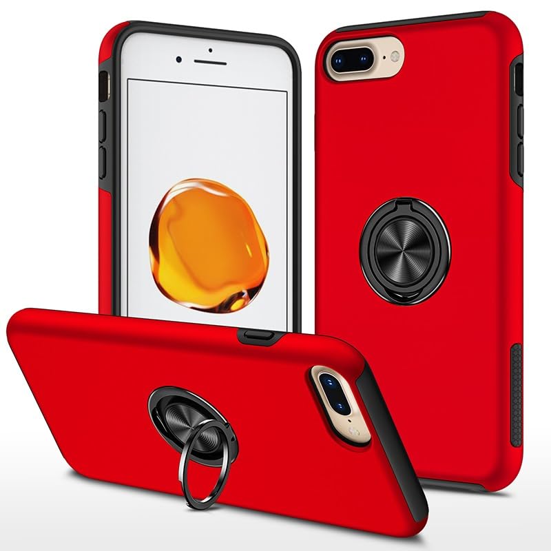 Coque antichoc iPhone 7 Plus robuste avec béquille arrière et anneau de maintien