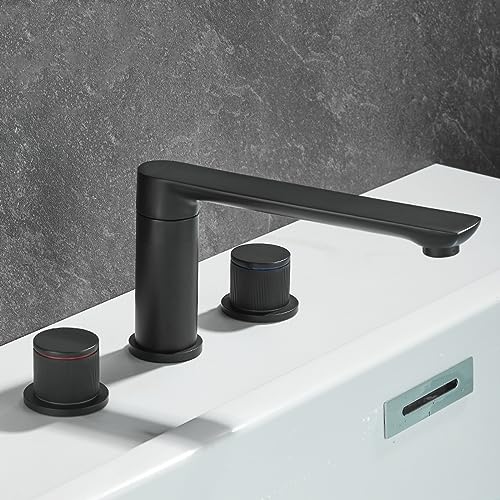 Robinet lavabo 3 trous eau chaude et froide mélangeur cuivre or brossé pour vasque